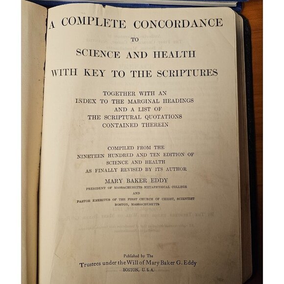 Vintage Concordance To Science & Health With Key To Scriptures Mary Baker Eddy - Picture 3 of 7